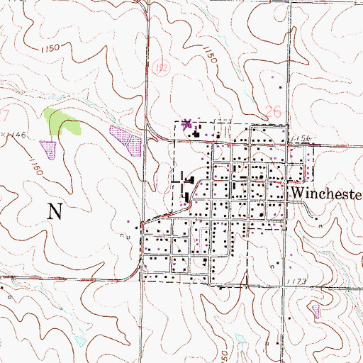 Topographic Map of Jefferson County North High School, KS