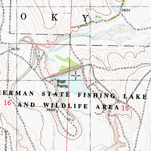 Topographic Map of Sherman State Fishing Lake and Wildlife Area, KS