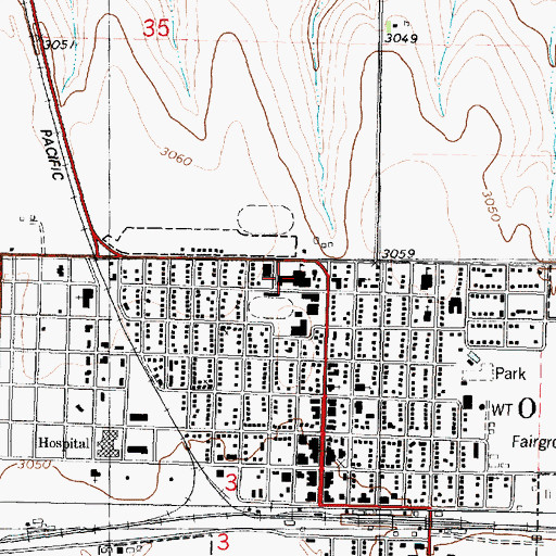 Topographic Map of Oakley Senior High School, KS