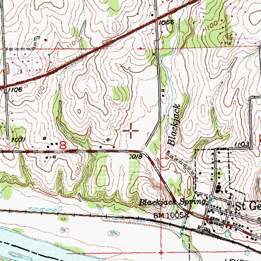 Topographic Map of Saint George Elementary School, KS