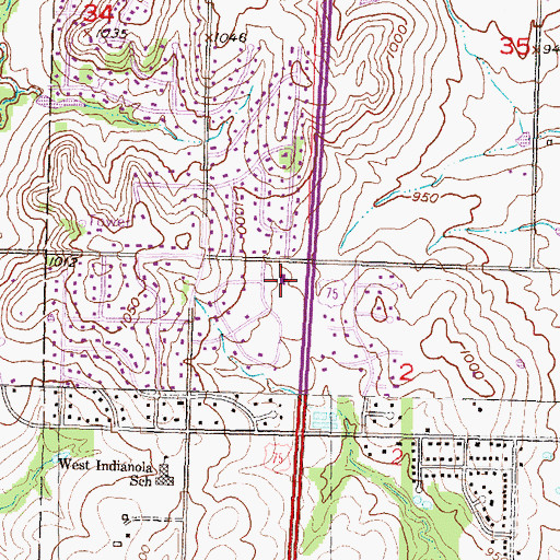 Topographic Map of Rolling Hills Christian Church, KS