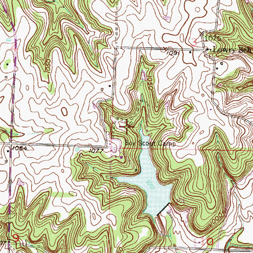 Topographic Map of Camp Jayhawk, KS