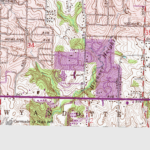 Topographic Map of Kansas City Kansas Community College Technical Education Center, KS