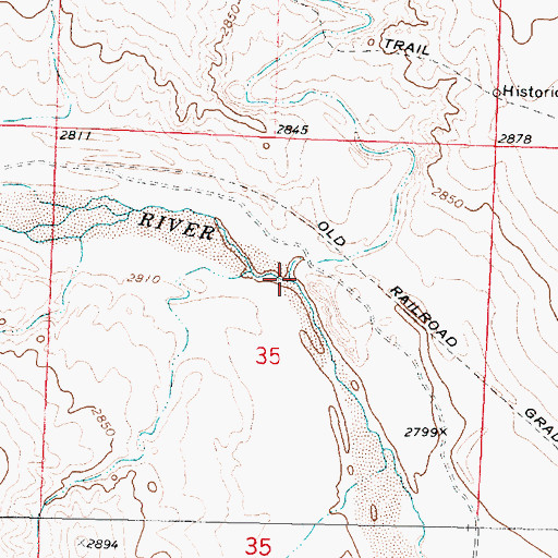 Topographic Map of Sixmile Creek, KS