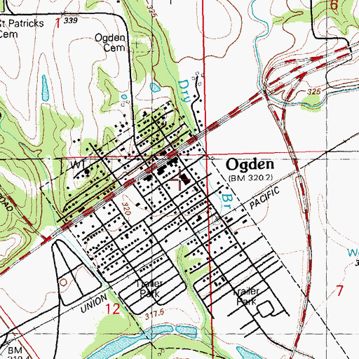 Topographic Map of Ogden Elementary School, KS