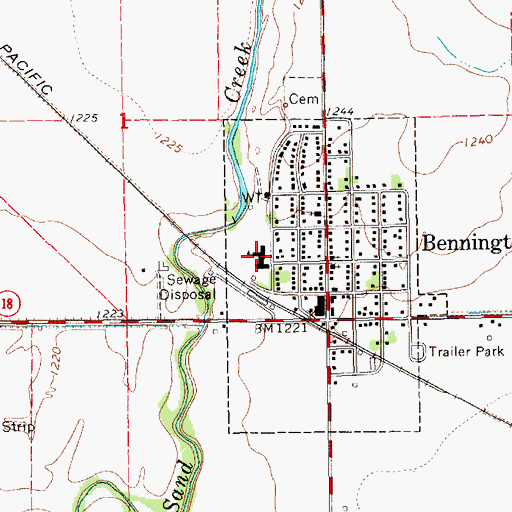 Topographic Map of Bennington High School, KS