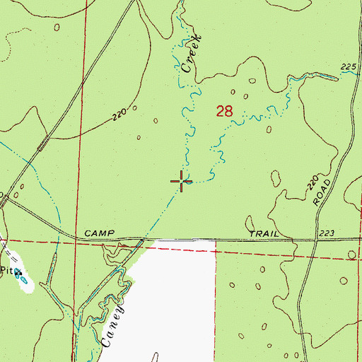 Topographic Map of Cordell Creek, AR