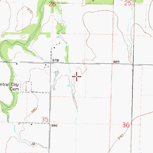 Topographic Map of Central, KS