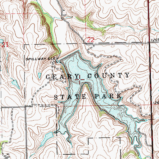 Topographic Map of Geary County State Lake, KS