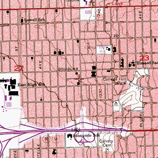 Topographic Map of First Southern Baptist Church, KS