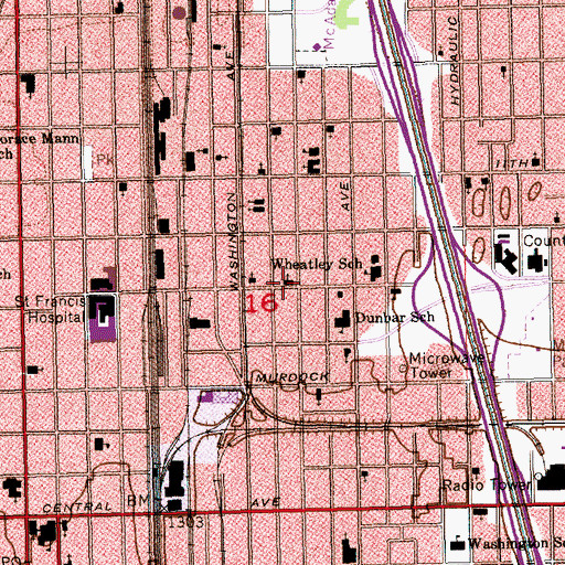 Topographic Map of New Hope Baptist Church, KS