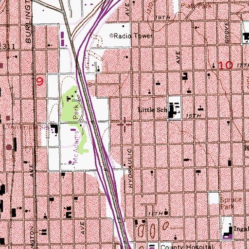 Topographic Map of Shiloh Baptist Church, KS