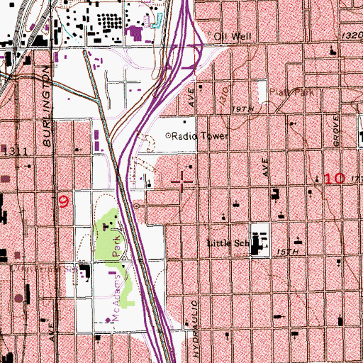 Topographic Map of Greater Saint Mary's Baptist Church, KS