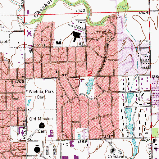 Topographic Map of Saint Andrews Missionary Baptist Church, KS