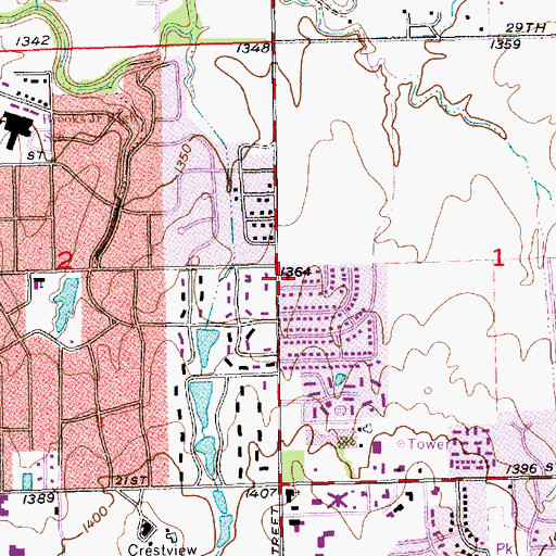 Topographic Map of New Zion Baptist Church, KS