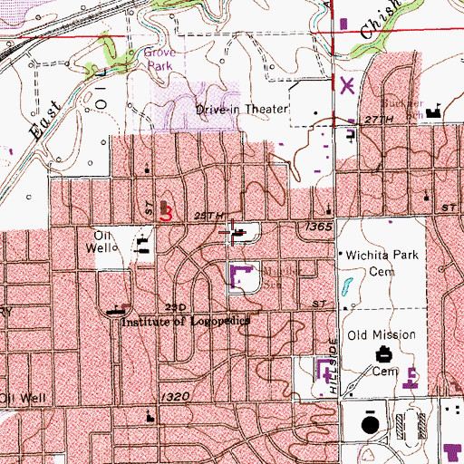 Topographic Map of Progressive Missionary Baptist Church, KS