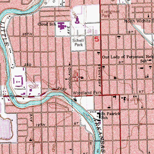 Topographic Map of Mount Zion Baptist Church, KS