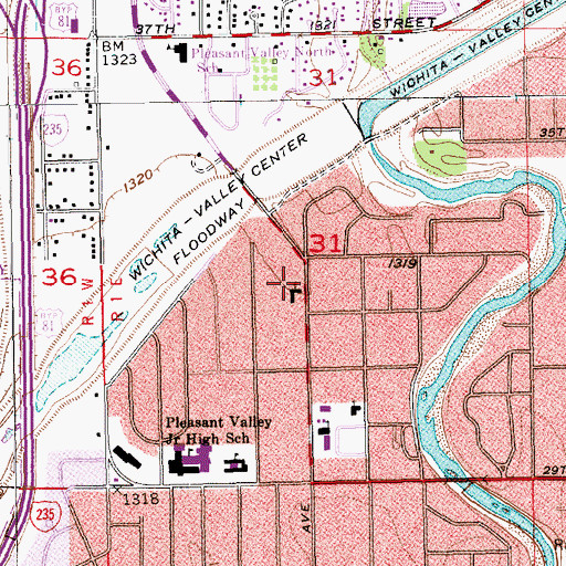 Topographic Map of Spiritual Assembly of the Baha'is of Wichita, KS