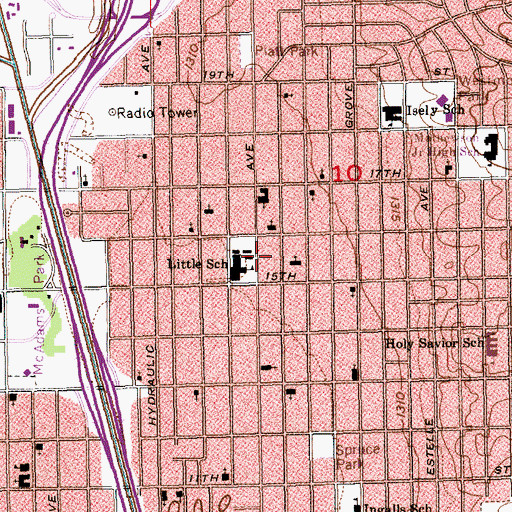 Topographic Map of Saint John Baptist Church, KS