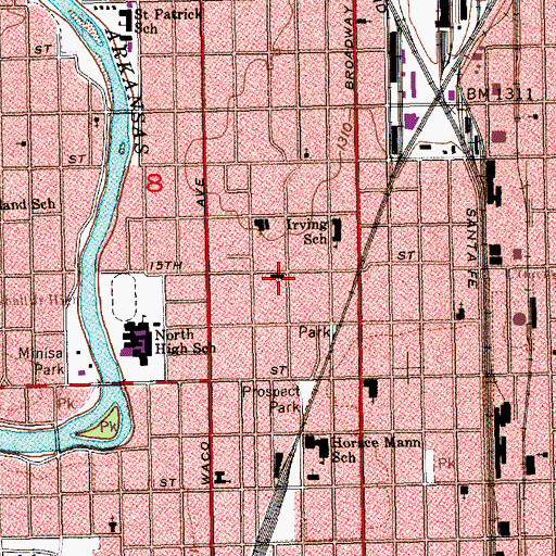 Topographic Map of Glad Tidings Assembley of God Church, KS
