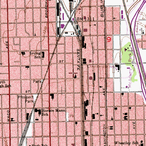 Topographic Map of Sharons Mexican Mission, KS