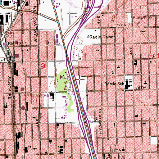 Topographic Map of Antioch Missionary Baptist Church, KS