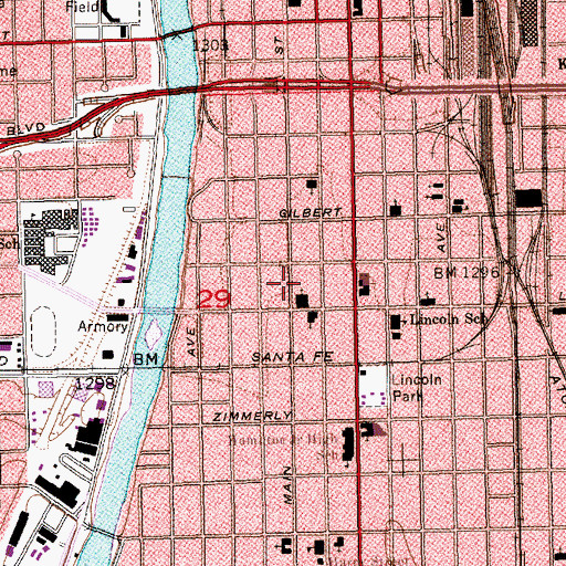Topographic Map of First Assembly of God Church, KS