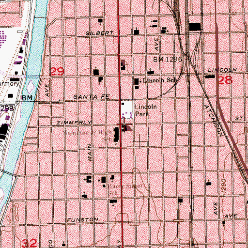 Topographic Map of Immanuel Baptist Church, KS