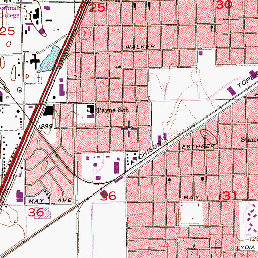 Topographic Map of First Free Will Baptist Church, KS