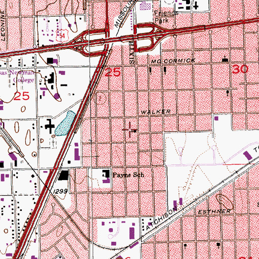 Topographic Map of Westview Baptist Church, KS