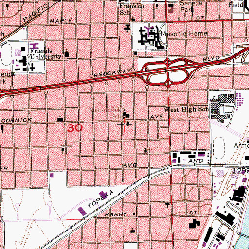 Topographic Map of New Testament Baptist Church, KS