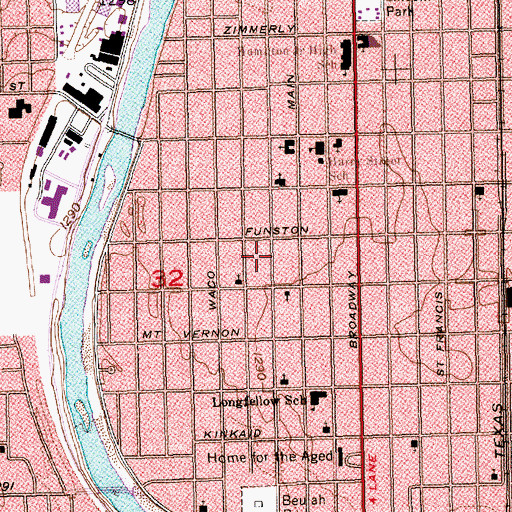 Topographic Map of Shiloh Baptist Temple, KS