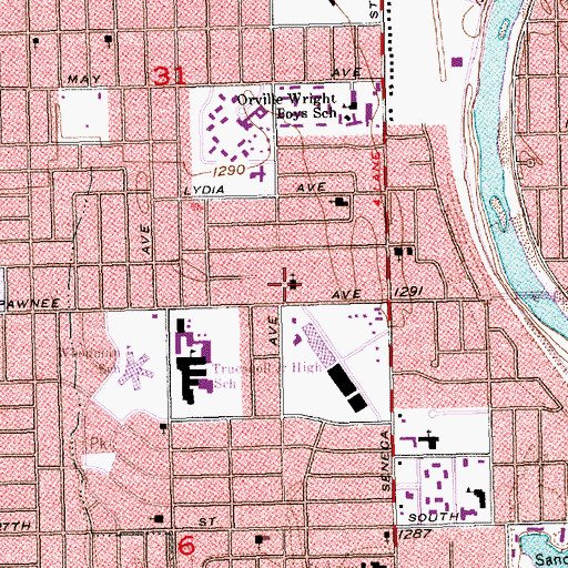 Topographic Map of Grace Baptist Church, KS
