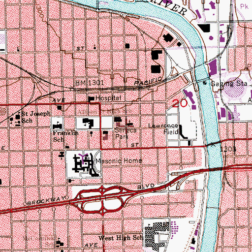 Topographic Map of Calvary Bible Church, KS