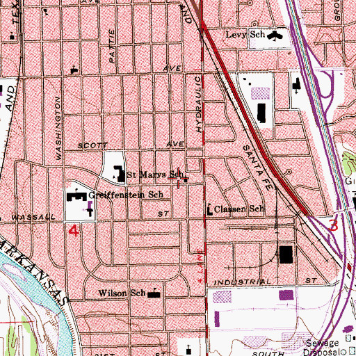 Topographic Map of Indian Southern Baptist Church, KS