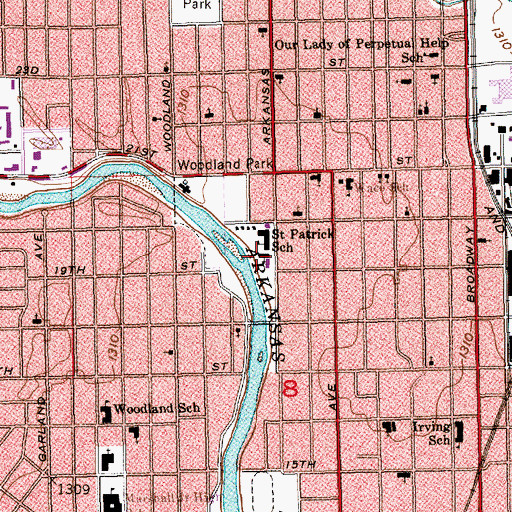 Topographic Map of Saint Patrick Roman Catholic Church, KS