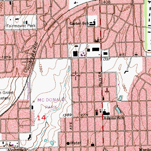 Topographic Map of Grace Brethren Church, KS