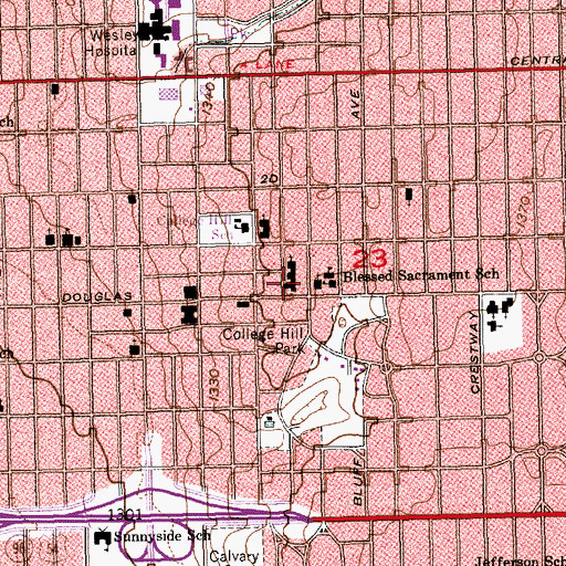 Topographic Map of Saint James Episcopal Church, KS