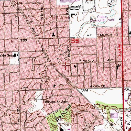 Topographic Map of Saint Christopher's Episcopal Church, KS