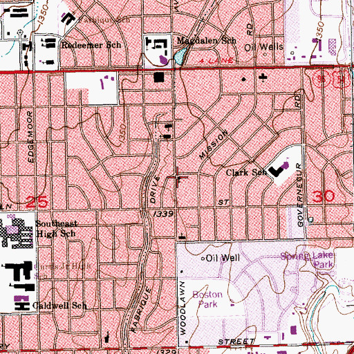 Topographic Map of Eastridge Church of the Nazarene, KS