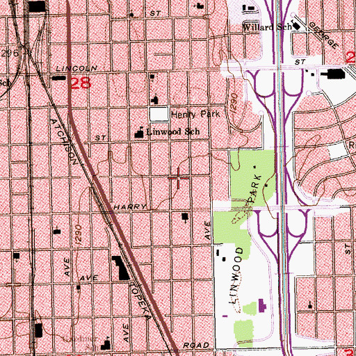 Topographic Map of Emmanuel Temple Gospel Assembly Pentecostal Church, KS