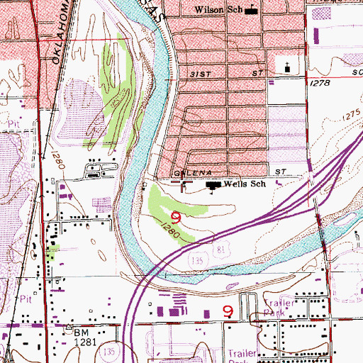 Topographic Map of Bibleway Pentecostal Assembly Church, KS