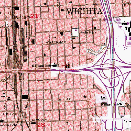 Topographic Map of First Church of the Nazarene, KS