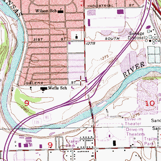 Topographic Map of Linwood Congregation Jehovah's Witnesses, KS