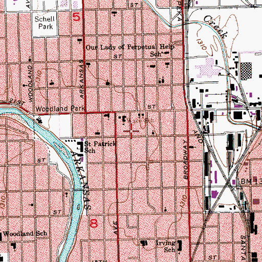Topographic Map of Rainbow Tabernacle Pentecostal Holiness Church, KS