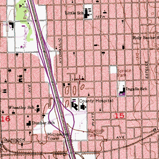 Topographic Map of Emmanuel Pentecostal Temple, KS