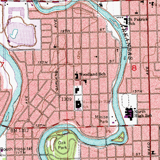 Topographic Map of First Evangelical Methodist Church, KS