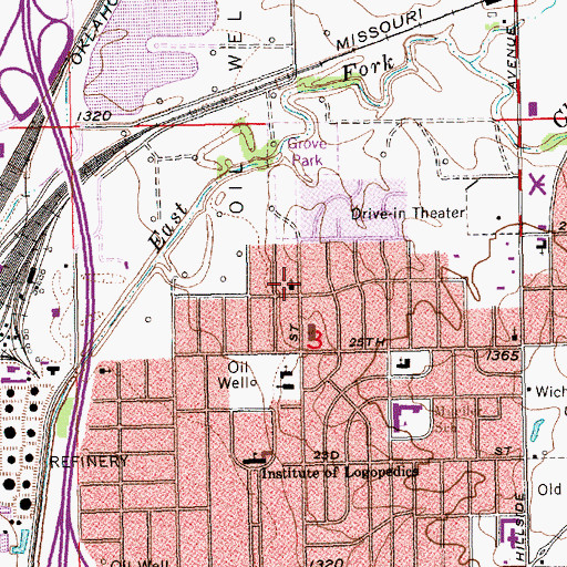 Topographic Map of Johnson Tabernacle Christian Methodist Episcopal Church, KS
