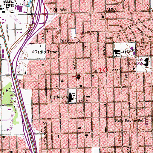Topographic Map of Saint Paul African Methodist Episcopal Church, KS