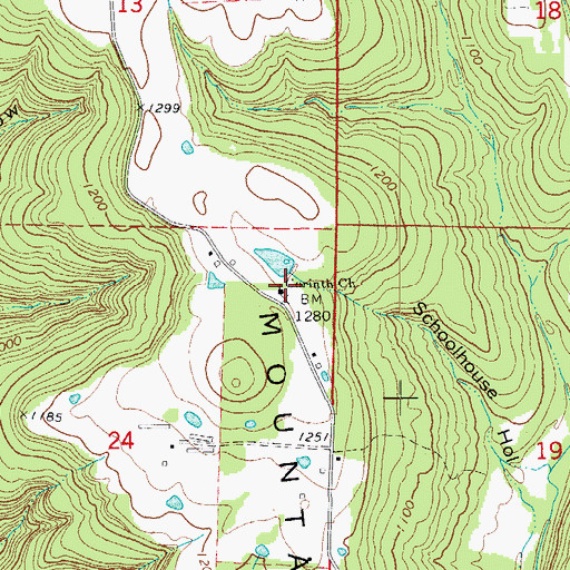 Topographic Map of Corinth Church, AR
